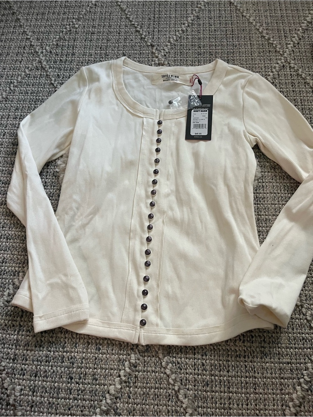 Idyllwind Cream Button-Front Long Sleeve Top
